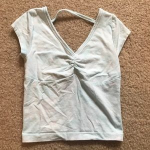 Blue floral crop top